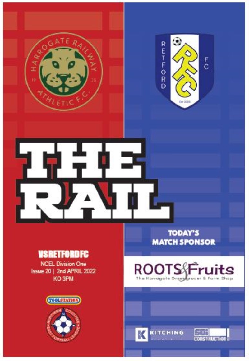 Harrogate Railway Athletic Football Club, TODAY'S MATCH DAY PROGRAMME V ...